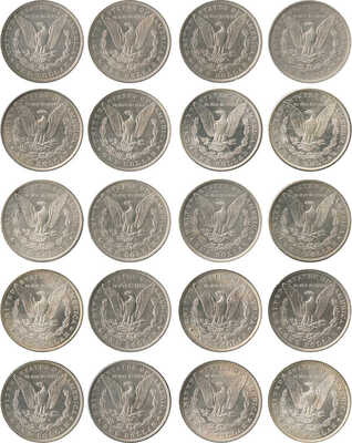 Подборка из 20 монет номиналом 1 доллар США 1878-1886 годов